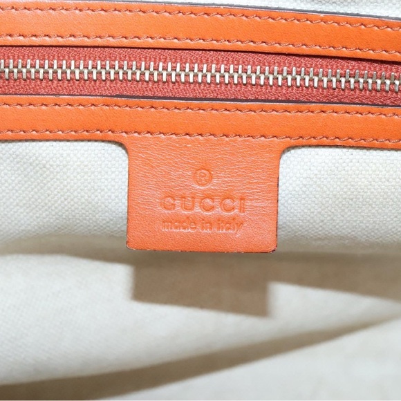 SOLD 🛑 GUCCI GG Canvas Sherry Line Hand Bag 2way Blue Beige Orange - Picture 15 of 17